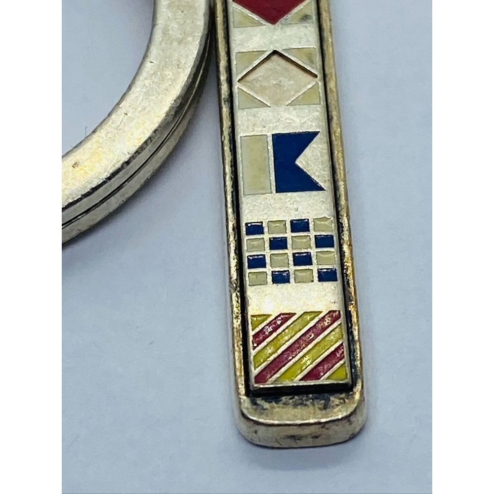 TIFFANY & Co Sterling Silver 925 Nautical Boat Flag Enamel Keychain  READ - Picture 5 of 9